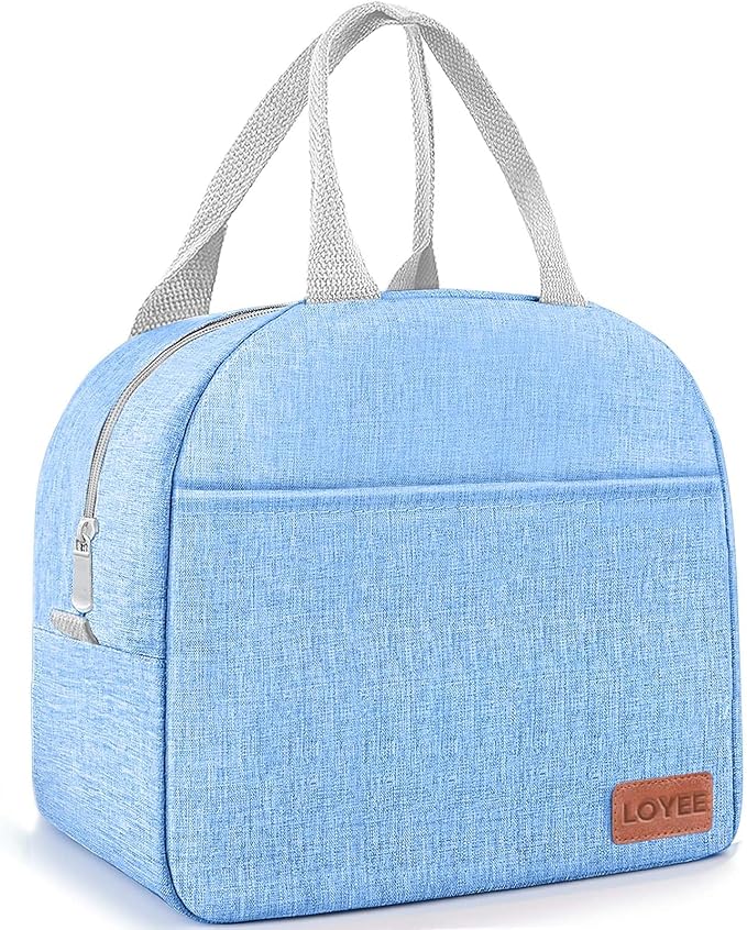 Lunch Bag Lunch Box for Women & Men, Large Capacity Insulated Lunch Bag for Adult, Leakproof Reusable Lunch Tote Bags for Work/Office/Travel/Picnic (Blue)
