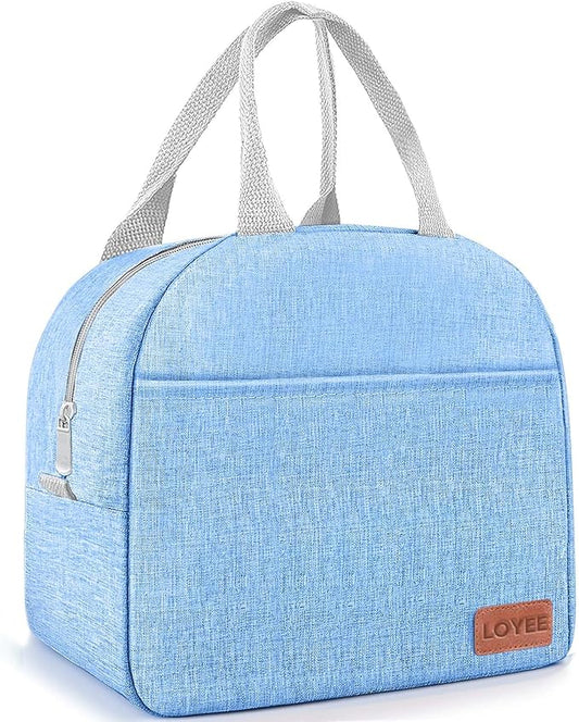 Lunch Bag Lunch Box for Women & Men, Large Capacity Insulated Lunch Bag for Adult, Leakproof Reusable Lunch Tote Bags for Work/Office/Travel/Picnic (Blue)