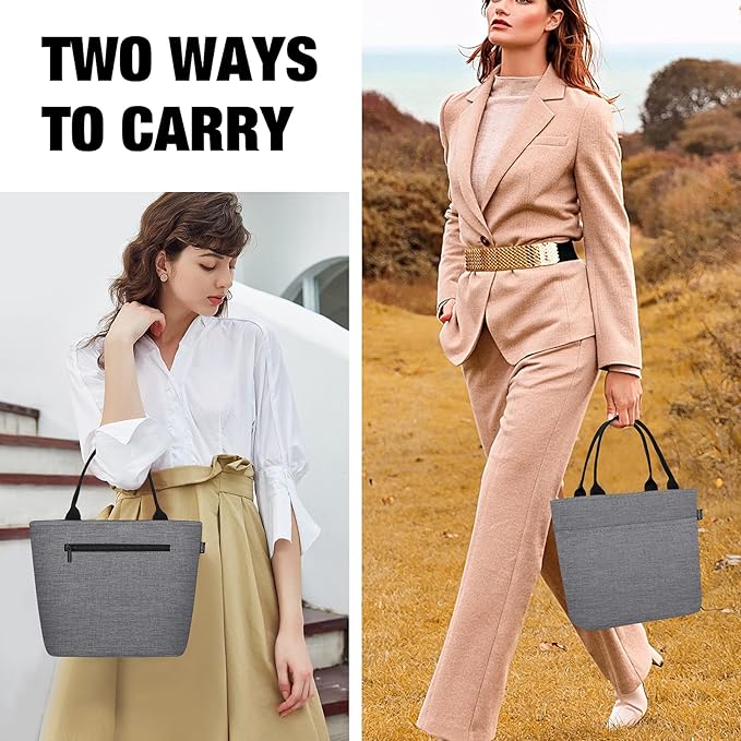 Aosbos Lunch Box for Women Lunch Bags for Adult Lunch Tote Bag Soft Cooler Bag Insulated Lunchbag Lunch Pail Lunch Kit Travel Tote Meal Prep Bento Bag Loncheras Para Mujer, Grey