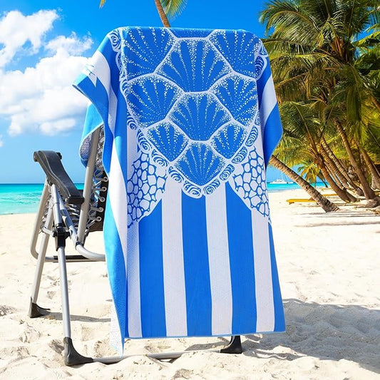 Microfiber Oversized Beach Towel Lightweight Thin Sandproof Compact Quick Dry Clearance Towels Extra Large Sand Free Pool Travel Beach Essentials Accessories Women Men Adult Gift Dark Blue Turtle