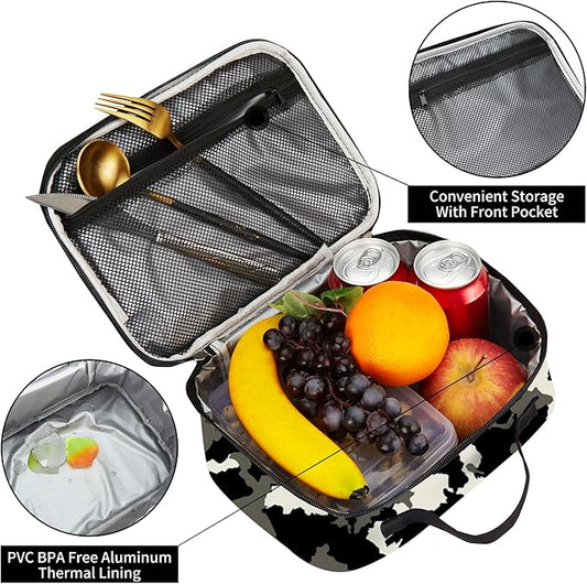 rickyh style Lunch Box with Padded Liner, Spacious Insulated Lunch Bag Durable Thermal Lunch Cooler Pack with Strap for Men Women Boys Girls Adults School Sports Beach Picnic Work Camp,2 Pocket