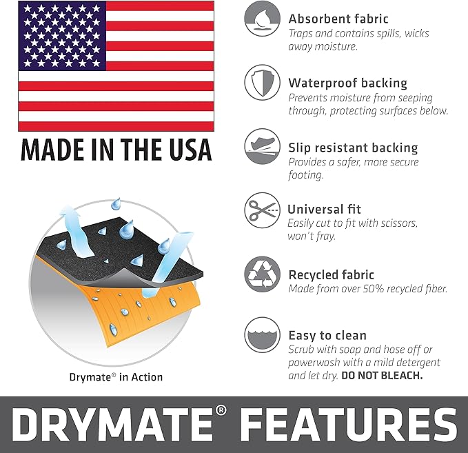 Drymate Tent Carpet Mat, Protective Waterproof Liner Keeps You Warm & Dry, Camping Floor Rug Accessory (7'4" x 8'4"), Durable, Lightweight, Soft & Comfortable, Trimmable Material (USA Made) (Charcoal)