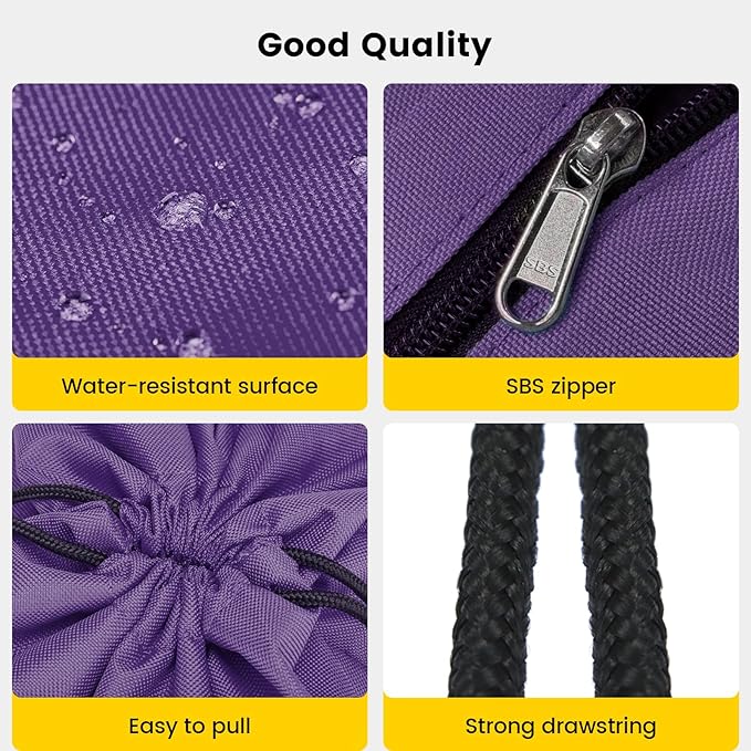 Vorspack Drawstring Backpack Water Resistant String Bag Sports Sackpack Gym Sack with Side Pocket for Men Women