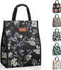 Lunch Bags for Women Insulated Reusable Lunch Tote with Internal Pocket, Lunch Tote bag for Work（Rose）