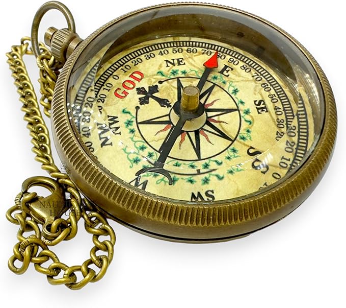 Bible Verse Brass Compass – “Trust in The Lord with All Your Heart” (Proverbs 3:5-6) | Religious Gifts for Men, Women, Boys, Girls, Teens | Daily Encouragement, Easter, Baptism, Faith-Based Keepsake