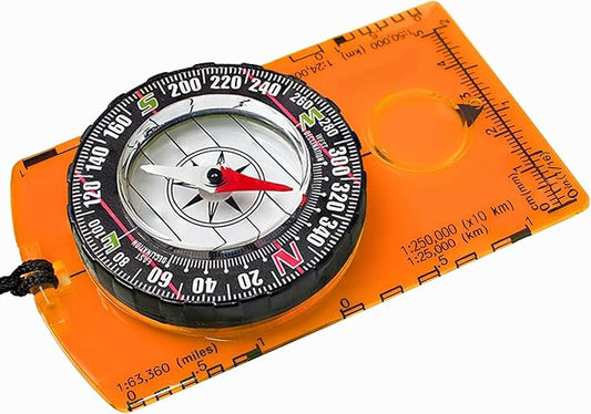 Pack of 2 Orienteering Compass Hiking-Compasses boy Scout Kids- Magnetic Gear Set Navigation map- Brujulas orientacion-Backpacking Camping Hunting Survival.