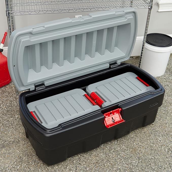 Rubbermaid ActionPacker️ 48 Gal with 8 Gal Containers Nested, Lockable Storage Bins, Industrial, Rugged Storage Container Bundle with Lids