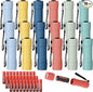 18 Pack 9 LED Flashlight Bulk Plastic Handheld Flashlight Kids Flashlight with Lanyard, Each with 3 AAA Batteries Included for Kids Night Reading Party Camping Emergency Hunting, 6 Color