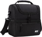 MIER Adult Lunch Box Insulated Lunch Bag Large Cooler Tote Bag for Men, Women, Double Deck Cooler(Black Large)