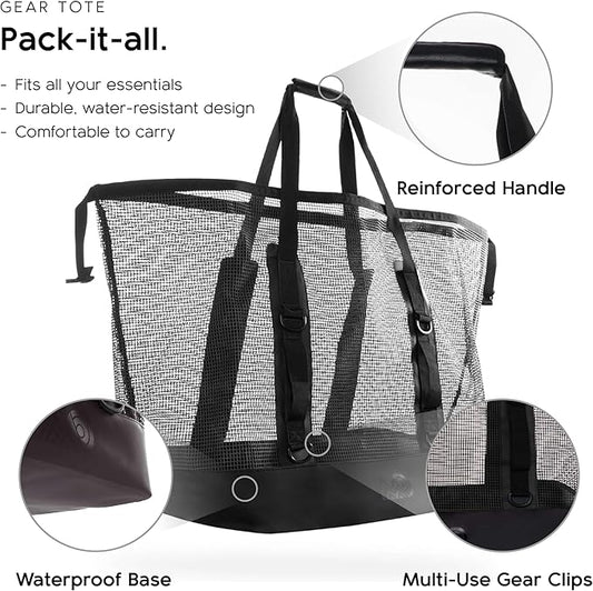 MISSION Boat Gear CASSI Heavy-Duty Outdoor Tote and Waterproof Marine-Grade Mesh Boat Bags