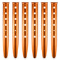 6Pcs Aluminum Tent Stakes - 12.6" Beach Canopy Tent Stakes Heavy Duty Ground Stakes Heavy Duty Tent Stakes Metal Tent Stakes - Sand Stakes for Tents for Beach Camping Tent Stakes Beach Stakes for Sand