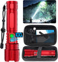 Flashlights 20000 High Lumens Rechargeable - 1500 Meters Long Beam Super Bright LED Flash Light with Power Display & IPX5 Waterproof for Camping, 20H Runtime,5 Modes,Zoomable Handheld Flashlight -Red