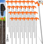 Hicarer 12 Inch Tent Stakes Screw in Camping Stakes Heavy Duty Metal Stake Ground Anchor Peg Threaded Tent Spikes with Hex Head Driver for Camping Garden Inflatable