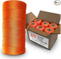 Orange Mason Line String Line - #18 Braided Nylon String - 6,000 Ft Length - Nylon Twine for Gardening Or Masonry Tools - Perfect Construction String for A String Level, Twine String for Gardening