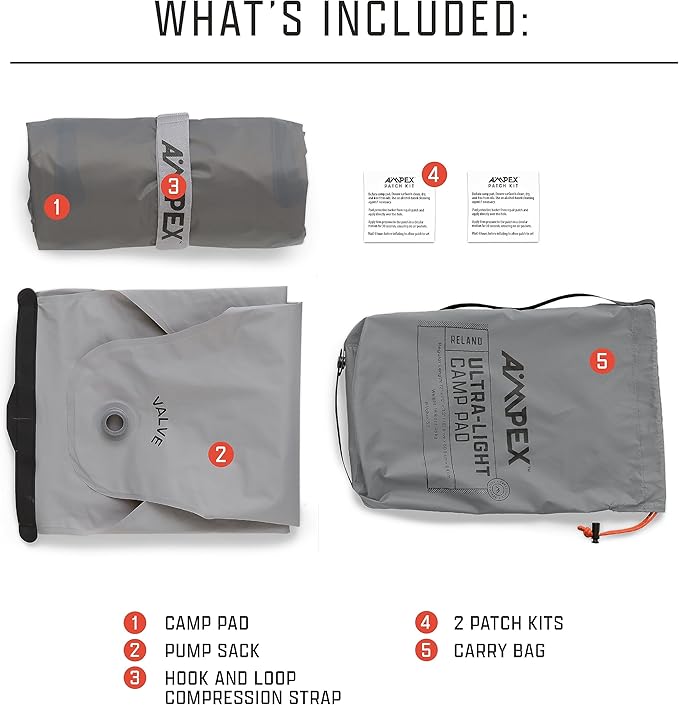 AMPEX Camping Sleeping Pad, Lightweight Portable Insulated Camping Mat Inflatable Sleeping Pads Compact Camping Backpacking Hiking Travel (Reg Size)