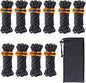 Hikeman 10 Pack 4mm Camping Rope Reflective Outdoor Guy Lines with Aluminum Guyline Adjuster Tensioners Nylon Tent Tie Downs for Hiking Backpacking Tarp,Canopy Shelter (Black)