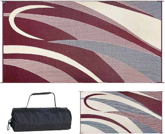 Stylish Camping GB5 Burgundy/Black 8' x 16' Graphic Mat