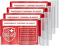 Swiss Safe Emergency Mylar Thermal Blankets + Bonus Space Blanket - Compact & Insulated for Cold Weather - Designed for NASA, Outdoor Camping, Survival, First Aid Car Kit - Red, 4 Pack