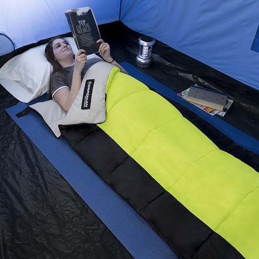 Wakeman Outdoors Sleeping Bag-Lightweight, Carrying Bag with Compression Straps Included-Great for Adults