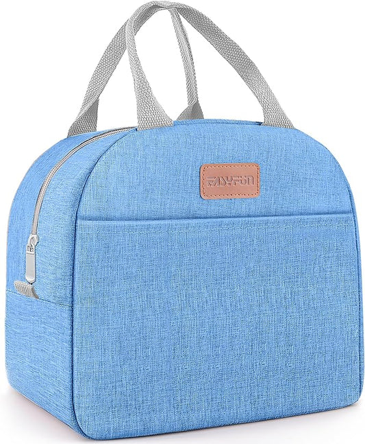 Lunch Bag for Women & Men Adult Insulated Lunch Box, Small Leakproof Cooler Food Lunch Containers Reusable High Capacity Lunch Tote Bags for Work, Travel, Outdoor (Blue)