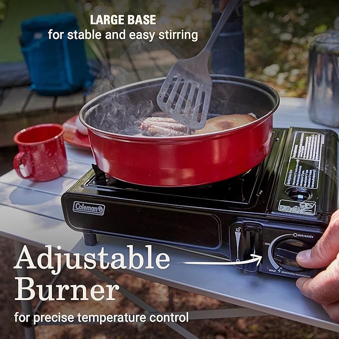 Coleman Classic 1-Burner Butane Stove Portable Camping Stove with Carry Case & Push-Button Starter Includes Precise Temperature Control & 7650 BTUs of Power for Camping Tailgating & More