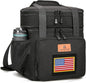 HSHRISH Expandable Tactical Lunch Box, Double Deck Large Insulated Lunch Bag for Men, Durable Leakproof Cooler Bag for Adult Work Shift Outdoor Trips, 20 Can/16 L, Black