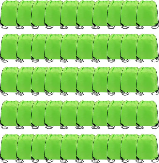 BeeGreen Drawstring Backpack Bags 20,30,50 Packs Reflective String Bags for Gym Sport Trip Cinch Sack DIY for Women Men