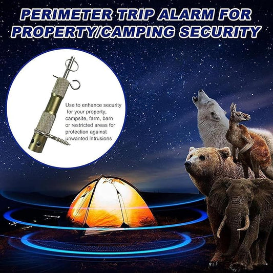 Perimeter Trip Alarm, Camping Trip Wire Alarm Device, Early Warning Security System for Camping and Property Safety, Use 209 Primers Green