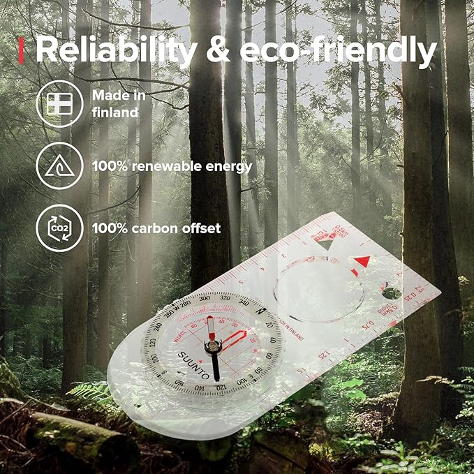 SUUNTO A-30 Compass: Compact, hiking compass with luminous markings in low light