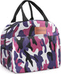 Lunch Bag for Women & Men Adult Insulated Lunch Box, Small Leakproof Cooler Food Lunch Containers Reusable High Capacity Lunch Tote Bags for Work, Travel, Outdoor (Purple Camo)
