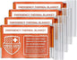 Swiss Safe Emergency Mylar Thermal Blankets + Bonus Space Blanket - Compact & Insulated for Cold Weather - Designed for NASA, Outdoor Camping, Survival, First Aid Car Kit - Orange, 4 Pack