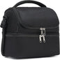 FlowFly Double Decker Cooler Insulated Lunch Bag Large Tote for Boys, Girls, Men, Women, With Adjustable Strap,Black