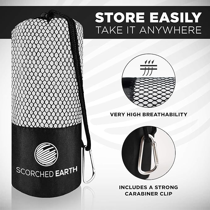 Microfiber Travel & Sports Towel Set (Slate Gray) - XL Set (39x70.5 & 12x24)