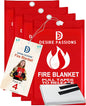“Emergency Fire Blanket - Fire Suppression Blanket for Home, Kitchen, Garage, Camping, School & Office -Flame Retardant -40”x40” for Quick Smothering & Fire Safety (Pack of 4)