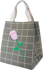Lunch Bag Insulated Lunch Box for Women Men,Reusable Adult Lunch Tote Bags for Work or Travel (Pink Flower Grey)