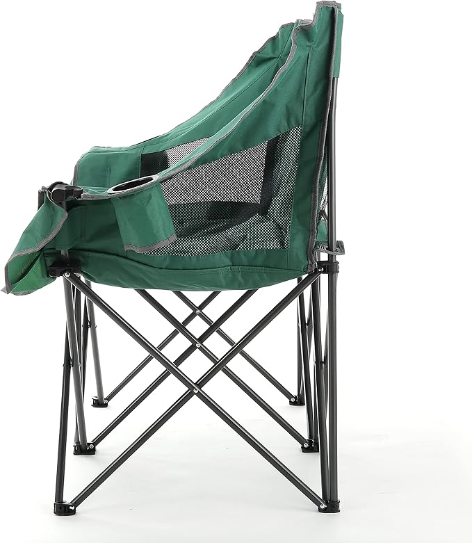 ARROWHEAD OUTDOOR Portable Folding Double Duo Camping Chair Loveseat w/ 2 Cup & Wine Glass Holder, Heavy-Duty Carrying Bag, Padded Seats & Armrests, Supports up to 500lbs, USA-Based Support