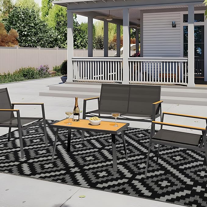 Outdoor Rug 8x10 ft Waterproof, Reversible Outdoor Plastic Straw Rug for Patios Clearance, Outdoor Area Rug Carpet RV Mat for Camping Backyard Deck Porch
