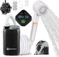 Upgrade Portable Camping Shower, 6000mAh Rechargeable Electric Shower Pump with Intelligent Digital Display Multiple Spray Modes Filtered Shower Head with Handheld for Outdoor Hiking, Travel