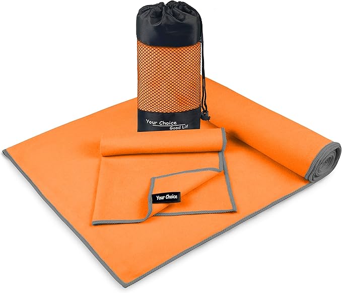 Your Choice Microfiber Travel Towel, Fast Drying Towel for Camping, Travel, Beach, Gym, Backpacking, Sports and Swimming. Sweat Absorbent, Lightweight and Ultra Compact