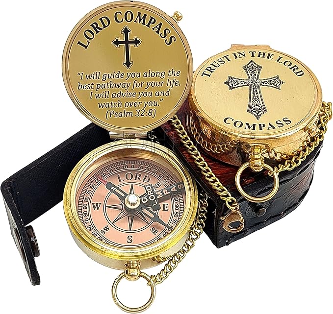 I Will Guide You Psalm 32:8 Quote Lord Compass Religious Gift, My Soul, My Treasure, My Today, My Tomorrow, Christian Gifts for Men, Catholic Gifts, My Forever, Confirmation Gift Ideas, Baptism Gifts