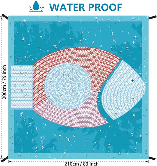 AISPARKY Beach Blanket Waterproof Sandproof Extra Large Beach Mat Quick Drying Outdoor Picnic Durable Portable Blanket for Travel Camping Hiking Beach Festival Picnic