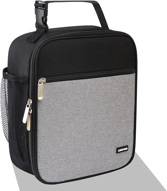Lunch box Lunch bag for men women Insulated Lunchbox Lunch bags for Work Picnic Travel (Thicken grey)