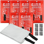 Emergency Fire Blanket, 40"x40" Fiberglass Suppression Fire Retardant Blankets for Home, Kitchen, Camping, Grill, Car, Office, Warehouse with Hooks(6 Pack)