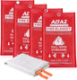 Altaz Emergency Fire Blanket for Home Kitchen - 39.4"x39.4" Flame Suppression Fiberglass Fire Blankets for Camping, Grill, Car, Office, Warehouse, Fireplace, Survival, Safety (4 Pack)