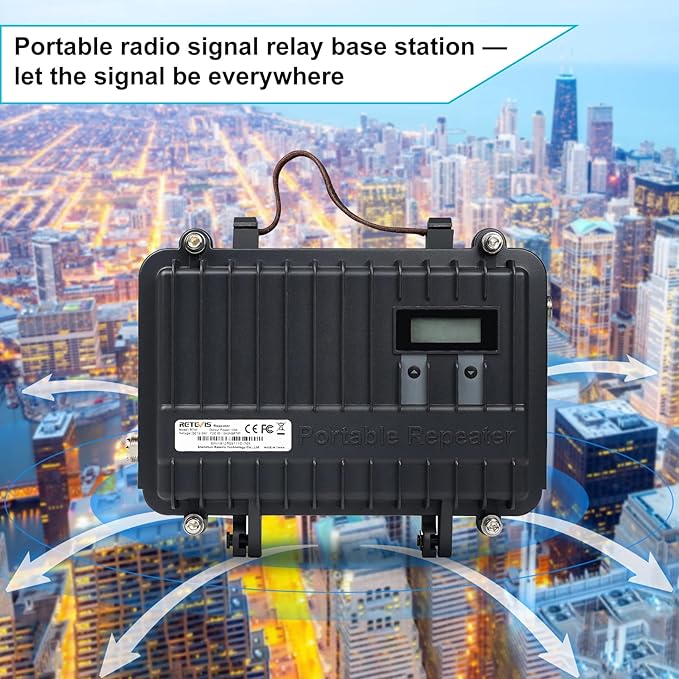 Retevis RT97 GMRS Repeater, Full Duplex Portable Radio Repeater with LCD Screen, High Power Mini Compact Repeater for Camping(1 Pack)