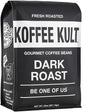 Koffee Kult Dark Roast Whole Bean Coffee, Small Batch 100% Arabica Gourmet Blend, Smooth and Well Balanced, Artisan Roasted in 32oz, Resealable Package.