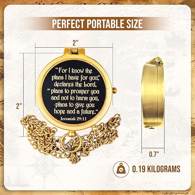 Brass Compass, Birthday Christmas Graduation Day Gift for Teenage Boys Girls Men Women