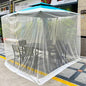 7.5-11ft Beige Patio Umbrella Mosquito Netting, with Double Zipper Door, Polyester Mesh Net Screen Universal for Almost Outdoor Market Table Umbrellas & Cantilever Offset Hanging Umbrella w/Tilt