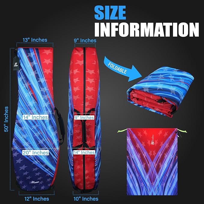 SANDIAN, Golf Travel Bag Cover for Airlines Transit, Heavy-Duty Oxford 1260D, Thick Padded Club Protection Covers, Durable PU Coatings for All Weather Resistant, One Size Fits All