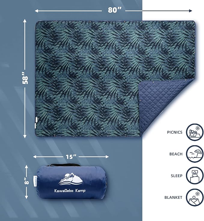 Outdoor Waterproof Blanket, Foldable Fleece Stadium Blanket for Outdoor Sports Event,Camping,Concerts, Car,Pet,Picnics -Windproof, Wearable,Machine Washable 80"x58"